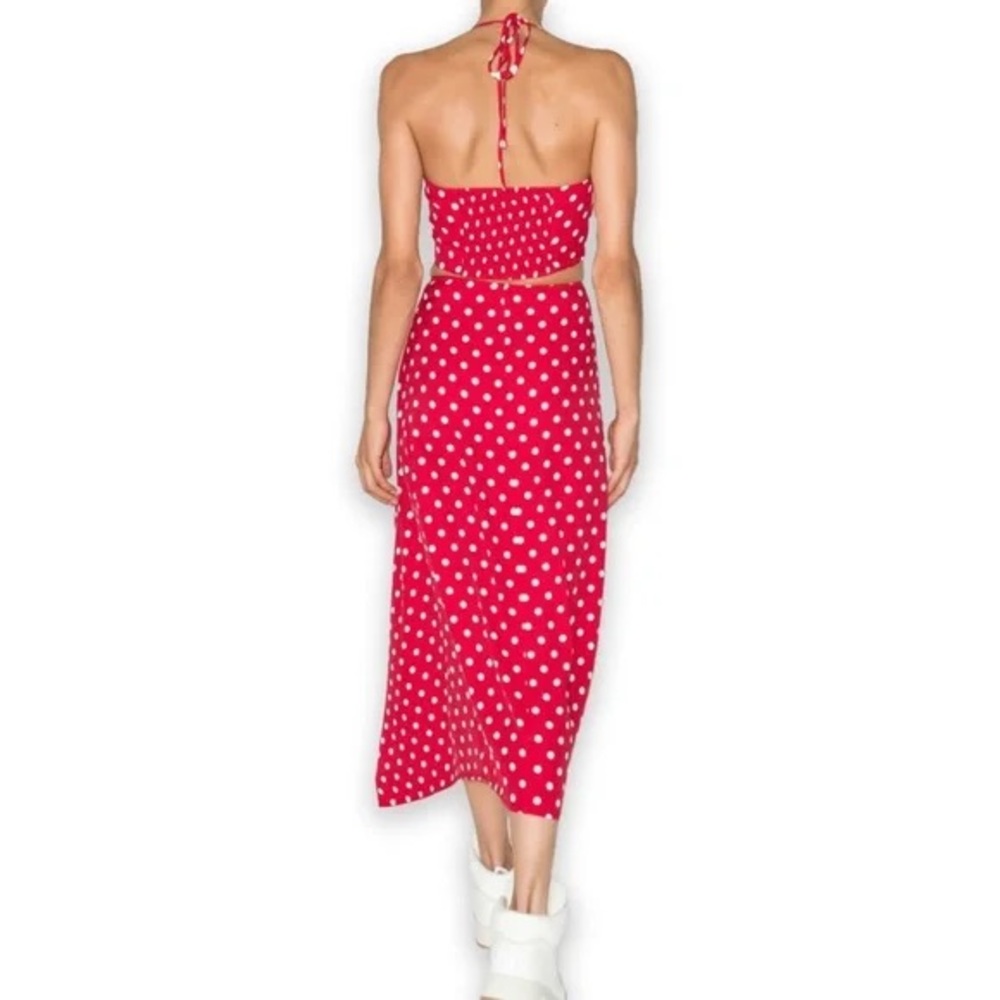 Reformation Red Voyage Polka Dot Top & Skirt Set - Picture 3 of 8